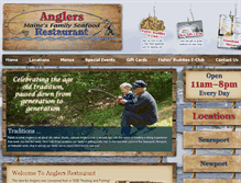 Tablet Screenshot of anglersseafoodrestaurant.com